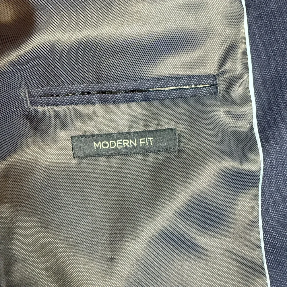 PAUL COSTELLOE Blue‎ Wool 2 Piece Suit 38 Jacket Trousers W 34